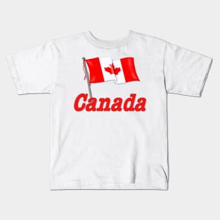 Canada Waving Flag Kids T-Shirt